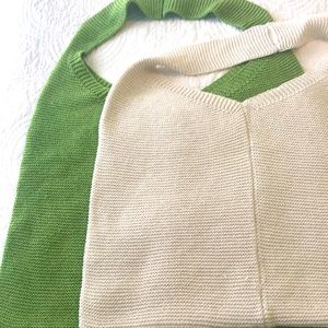 Two crochet like handbags